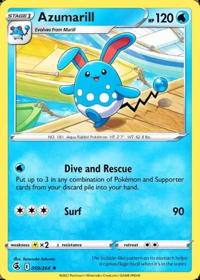 Azumarill 59/264 Fusion Strike Pokemon card