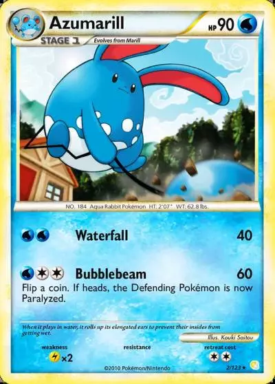 Azumarill 2/123 HeartGold & SoulSilver Pokemon card
