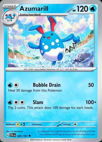 Azumarill 45/193 Paldea Evolved Pokemon card
