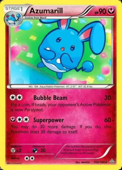 Azumarill 103/160 Primal Clash Pokemon card