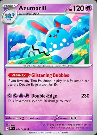 Azumarill 74/191 Surging Sparks Pokemon card