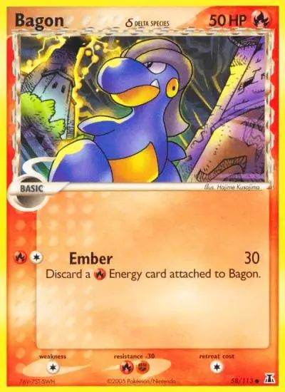 Bagon δ 58/113 Delta Species Pokemon card