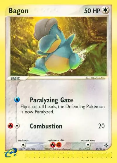 Bagon 23/97 Dragon Pokemon card