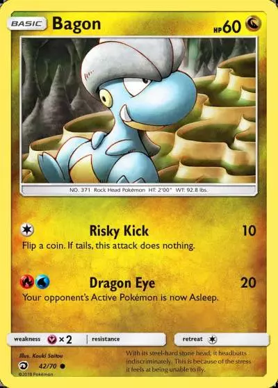 Bagon 42/70 Dragon Majesty Pokemon card