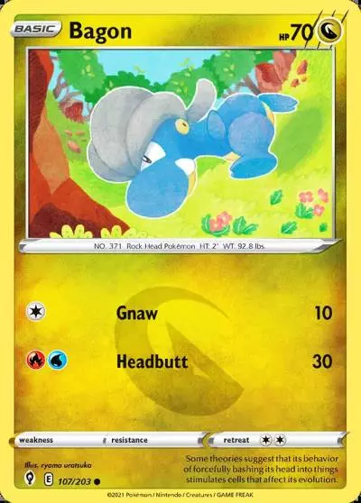 Bagon 107/203 Evolving Skies Pokemon card