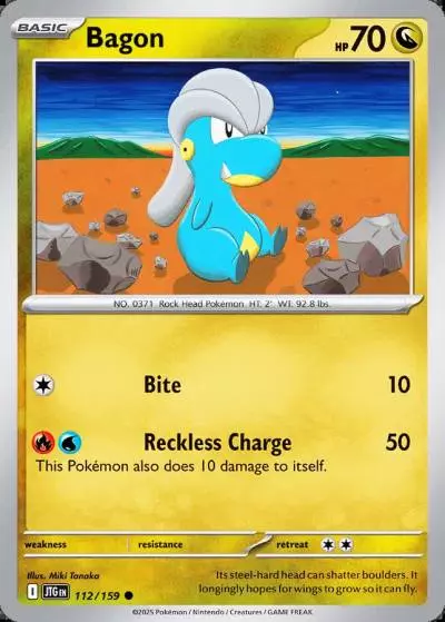 Bagon 112/159 Journey Together Pokemon card