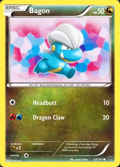 Bagon 62/101 Plasma Blast Pokemon card