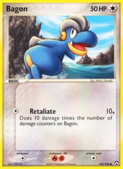 Bagon 43/108 Power Keepers Pokemon card