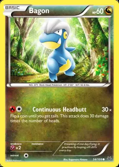 Bagon 54/108 Roaring Skies Pokemon card