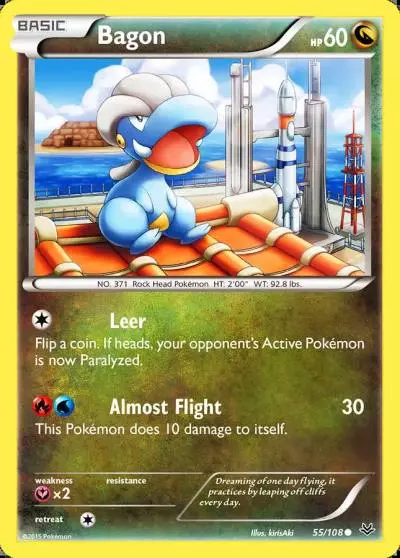 Bagon 55/108 Roaring Skies Pokemon card
