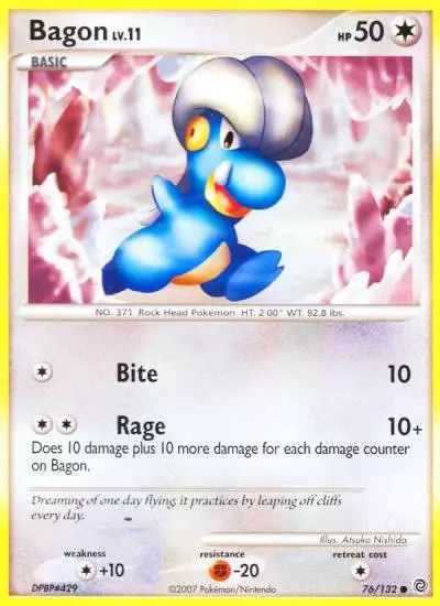 Bagon 76/132 Secret Wonders Pokemon card