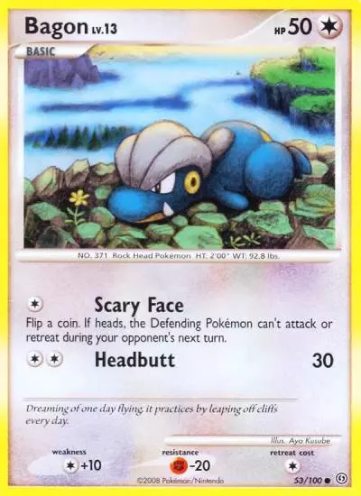 Bagon 53/100 Stormfront Pokemon card