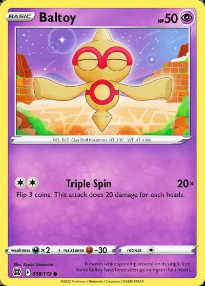 Baltoy 58/172 Brilliant Stars Pokemon card