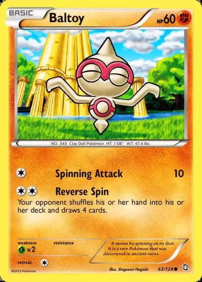 Baltoy 63/124 Dragons Exalted Pokemon card
