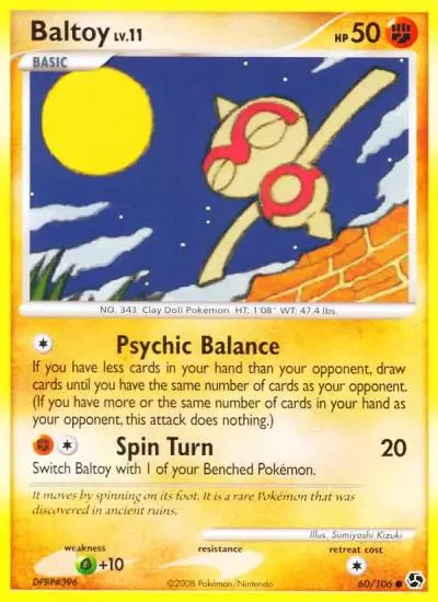 Baltoy 60/106 Great Encounters Pokemon card