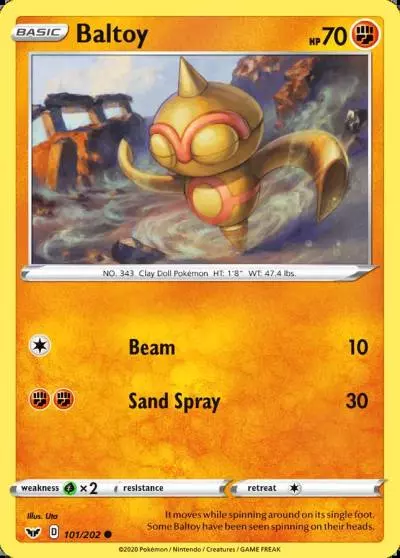 Baltoy 101/202 Sword & Shield Pokemon card