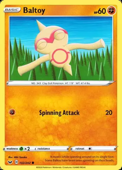 Baltoy 102/202 Sword & Shield Pokemon card