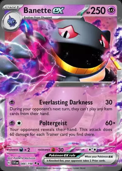 Banette ex 88/198 Scarlet & Violet Pokemon card