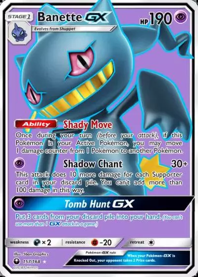 Banette-GX 157/168 Celestial Storm Pokemon card