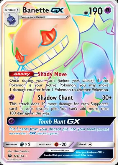 Banette-GX 174/168 Celestial Storm Pokemon card