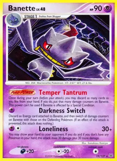 Banette 19/127 Platinum Pokemon card