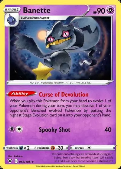 Banette 68/185 Vivid Voltage Pokemon card