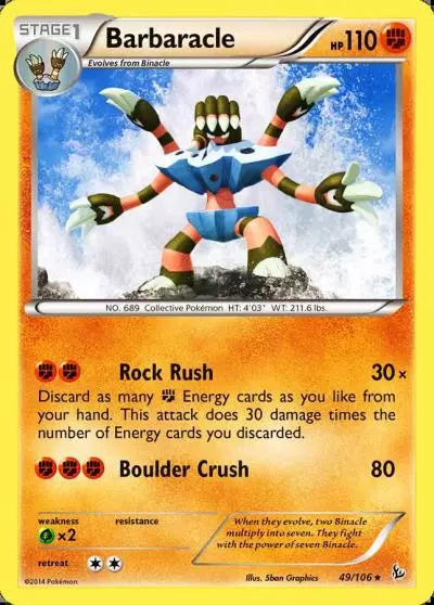 Barbaracle 49/106 Flashfire Pokemon card