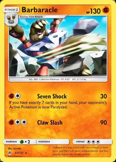 Barbaracle 67/131 Forbidden Light Pokemon card