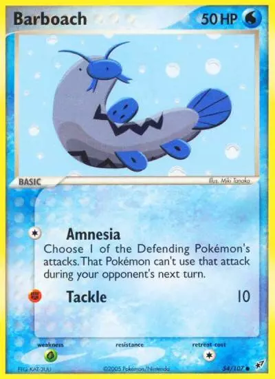 Barboach 54/107 Deoxys Pokemon card