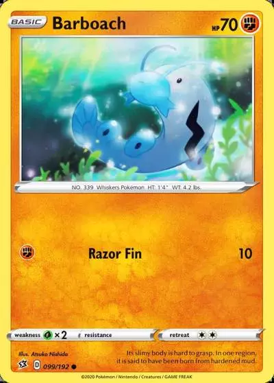 Barboach 99/192 Rebel Clash Pokemon card