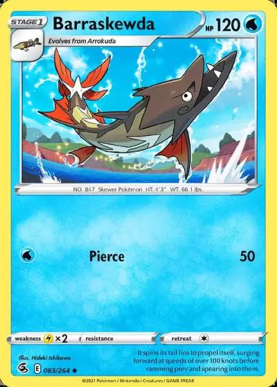 Barraskewda 83/264 Fusion Strike Pokemon card