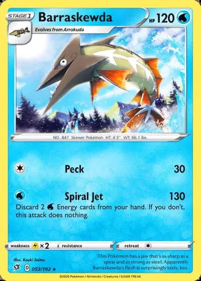 Barraskewda 53/192 Rebel Clash Pokemon card