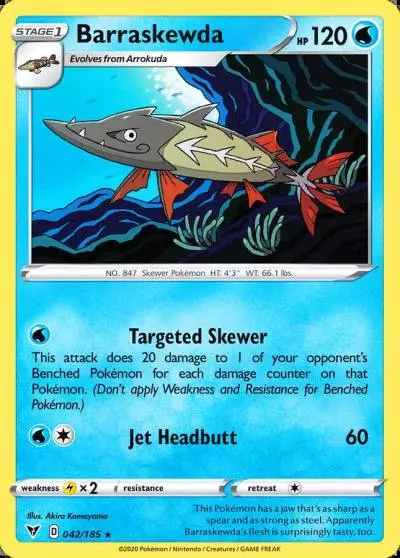 Barraskewda 42/185 Vivid Voltage Pokemon card