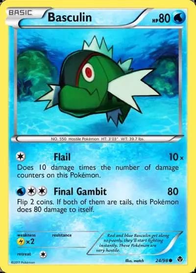 Basculin 24/98 Emerging Powers Pokemon card