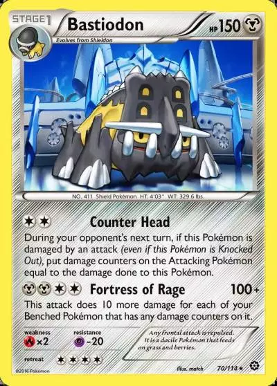 Bastiodon 70/114 Steam Siege Pokemon card