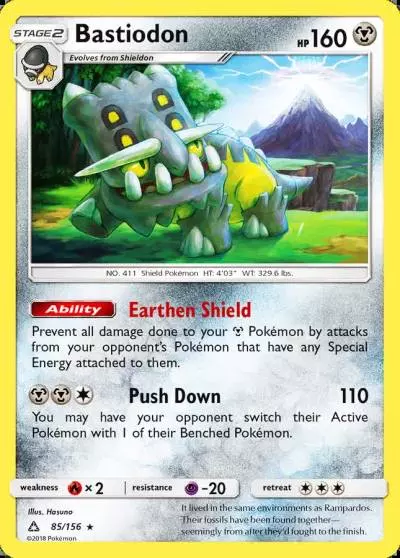 Bastiodon 85/156 Ultra Prism Pokemon card