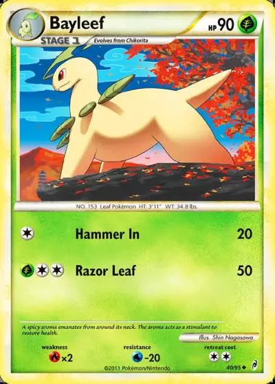 Bayleef 40/95 Call of Legends Pokemon card