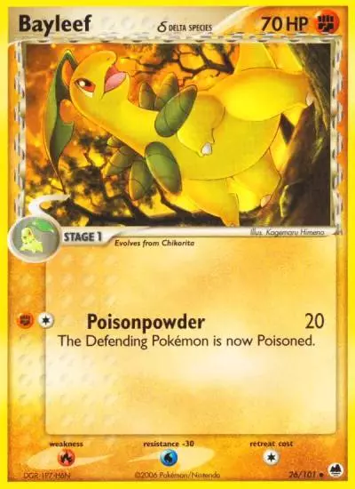 Bayleef δ 26/101 Dragon Frontiers Pokemon card