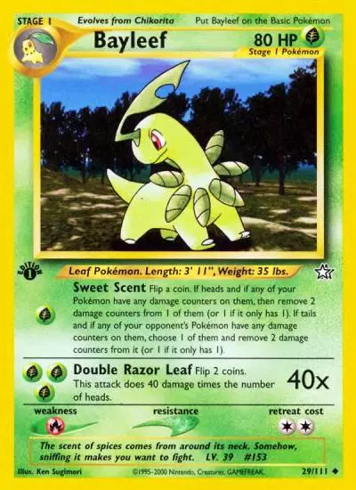Bayleef 29/111 Neo Genesis Pokemon card