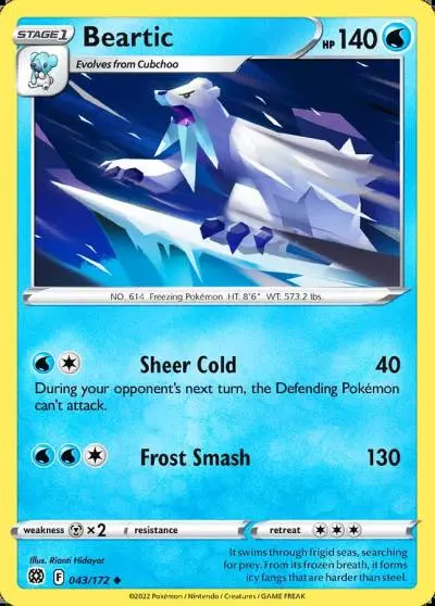 Beartic 43/172 Brilliant Stars Pokemon card