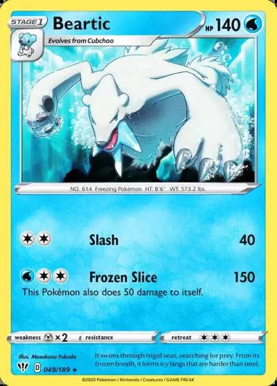 Beartic 49/189 Darkness Ablaze Pokemon card