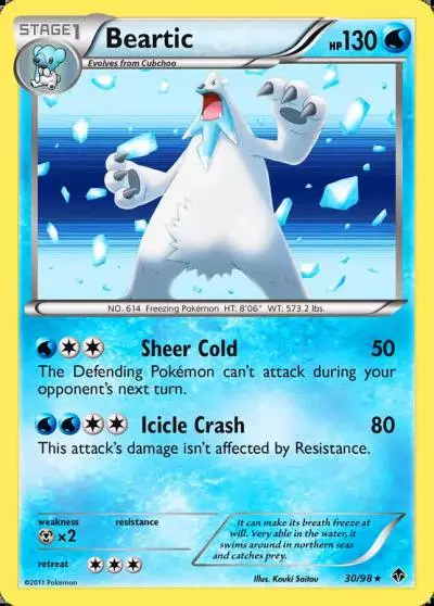 Beartic 30/98 Emerging Powers Pokemon card