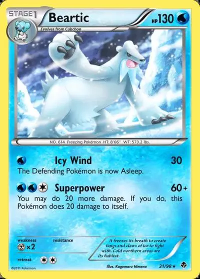 Beartic 31/98 Emerging Powers Pokemon card