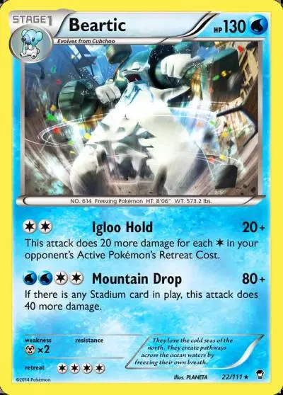 Beartic 22/111 Furious Fists Pokemon card