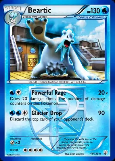 Beartic 41/135 Plasma Storm Pokemon card