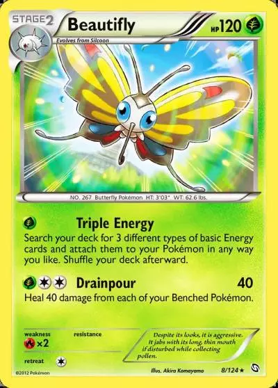 Beautifly 8/124 Dragons Exalted Pokemon card