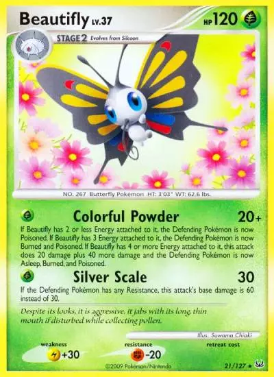 Beautifly 21/127 Platinum Pokemon card