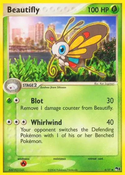 Beautifly 6/17 POP Series 1 Pokemon card