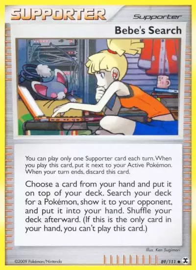 Bebe's Search 89/111 Rising Rivals Pokemon card