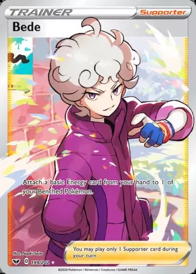 Bede 199/202 Sword & Shield Pokemon card